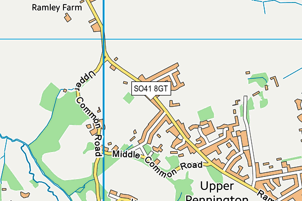 SO41 8GT map - OS VectorMap District (Ordnance Survey)