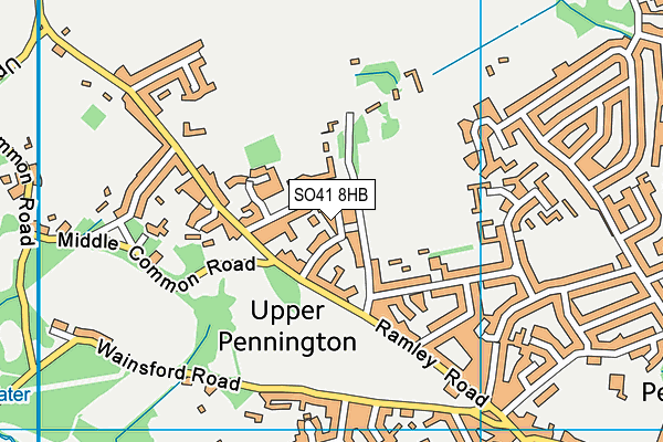 SO41 8HB map - OS VectorMap District (Ordnance Survey)