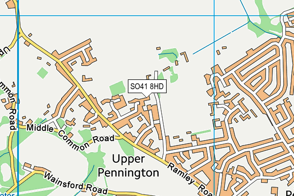 SO41 8HD map - OS VectorMap District (Ordnance Survey)