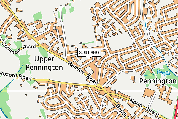 SO41 8HG map - OS VectorMap District (Ordnance Survey)