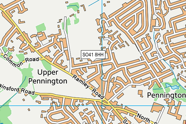 Pennington Recreation Ground map (SO41 8HH) - OS VectorMap District (Ordnance Survey)