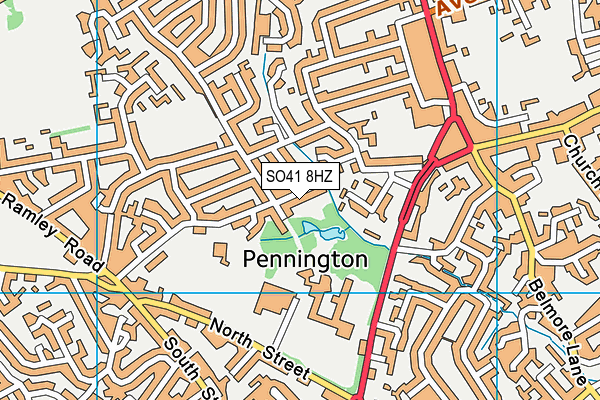 SO41 8HZ map - OS VectorMap District (Ordnance Survey)