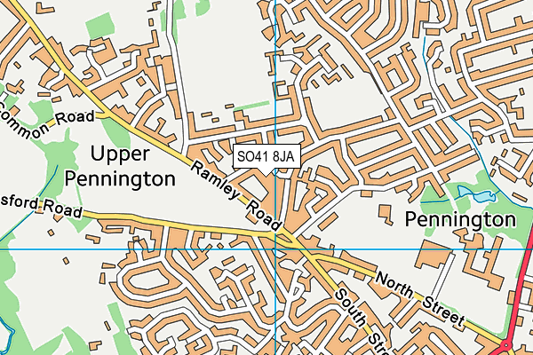 SO41 8JA map - OS VectorMap District (Ordnance Survey)
