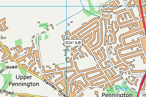 SO41 8JB map - OS VectorMap District (Ordnance Survey)