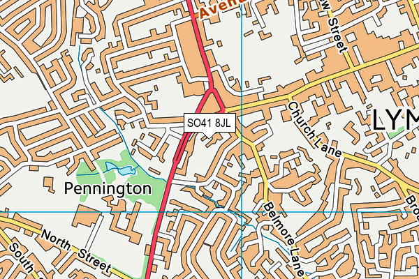 SO41 8JL map - OS VectorMap District (Ordnance Survey)