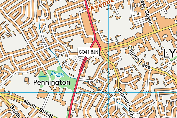 SO41 8JN map - OS VectorMap District (Ordnance Survey)