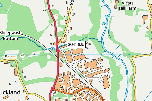 SO41 8JU map - OS VectorMap District (Ordnance Survey)