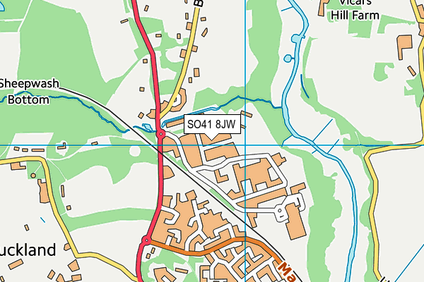 SO41 8JW map - OS VectorMap District (Ordnance Survey)