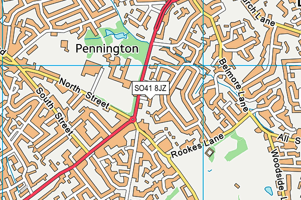 SO41 8JZ map - OS VectorMap District (Ordnance Survey)