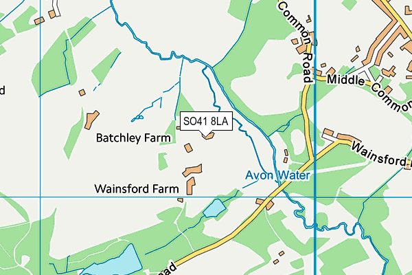 SO41 8LA map - OS VectorMap District (Ordnance Survey)