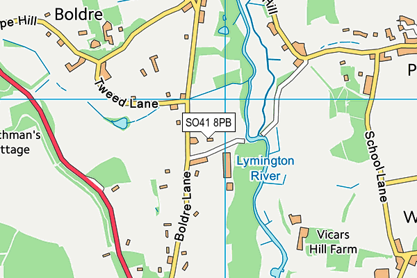 SO41 8PB map - OS VectorMap District (Ordnance Survey)