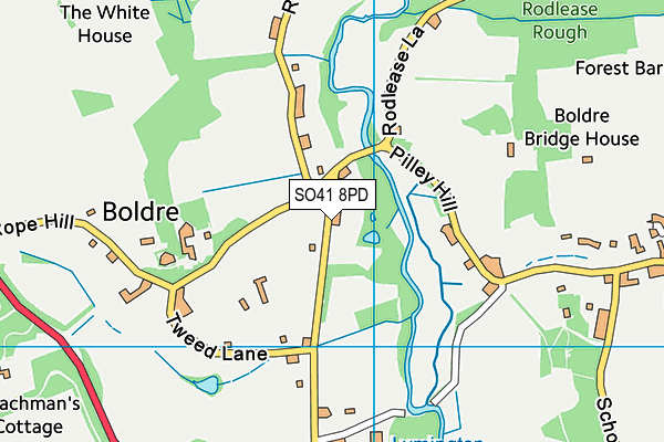 SO41 8PD map - OS VectorMap District (Ordnance Survey)