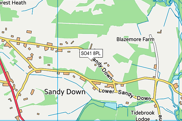 SO41 8PL map - OS VectorMap District (Ordnance Survey)