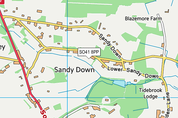 SO41 8PP map - OS VectorMap District (Ordnance Survey)