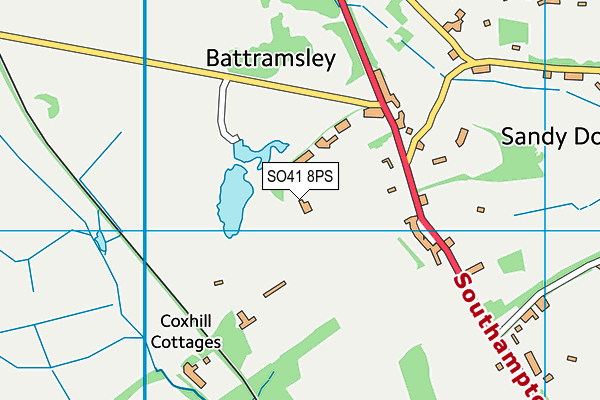 SO41 8PS map - OS VectorMap District (Ordnance Survey)