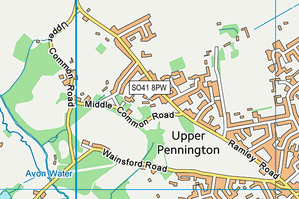 SO41 8PW map - OS VectorMap District (Ordnance Survey)