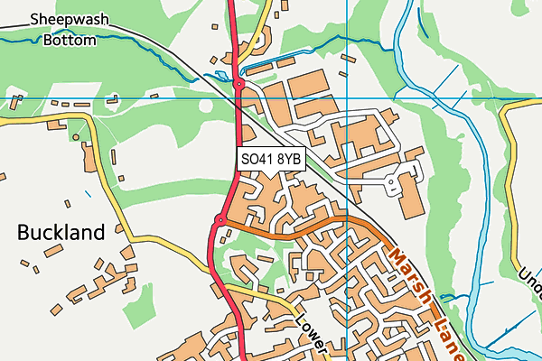 SO41 8YB map - OS VectorMap District (Ordnance Survey)