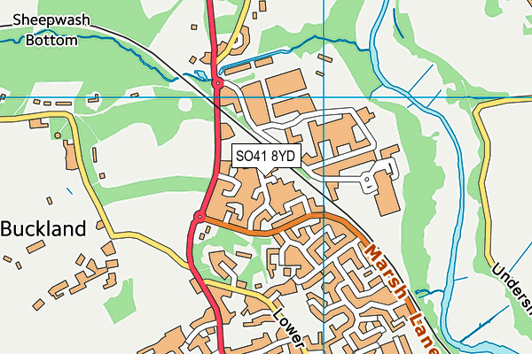 SO41 8YD map - OS VectorMap District (Ordnance Survey)