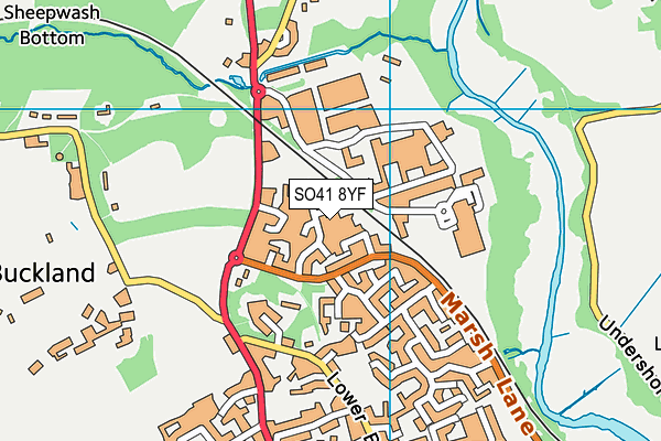 SO41 8YF map - OS VectorMap District (Ordnance Survey)
