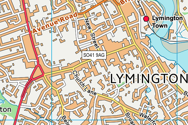 SO41 9AG map - OS VectorMap District (Ordnance Survey)