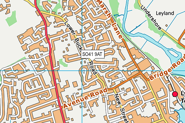 SO41 9AT map - OS VectorMap District (Ordnance Survey)