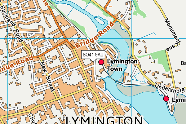 SO41 9AU map - OS VectorMap District (Ordnance Survey)