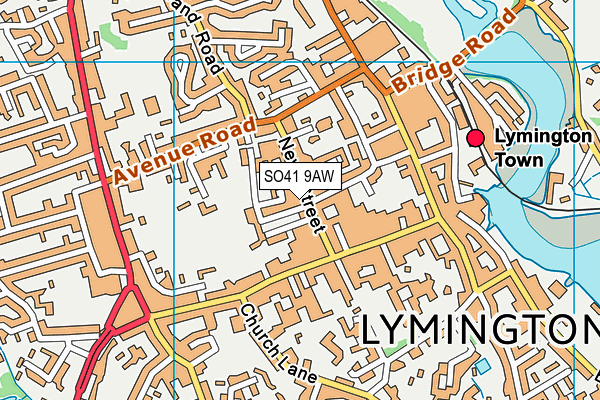 SO41 9AW map - OS VectorMap District (Ordnance Survey)