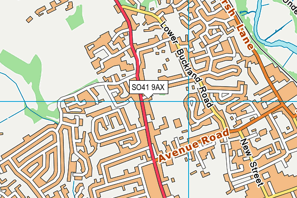 SO41 9AX map - OS VectorMap District (Ordnance Survey)