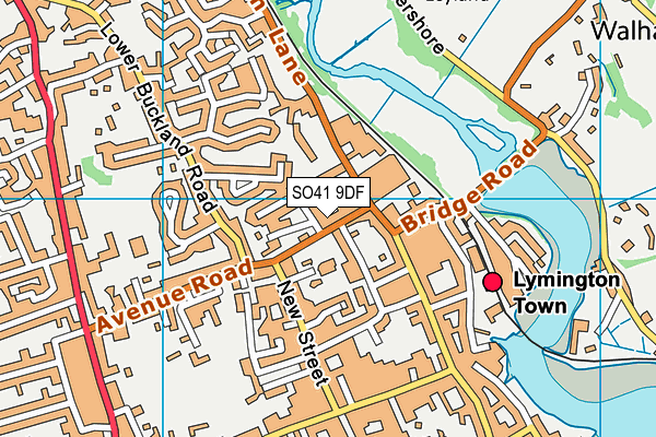 SO41 9DF map - OS VectorMap District (Ordnance Survey)