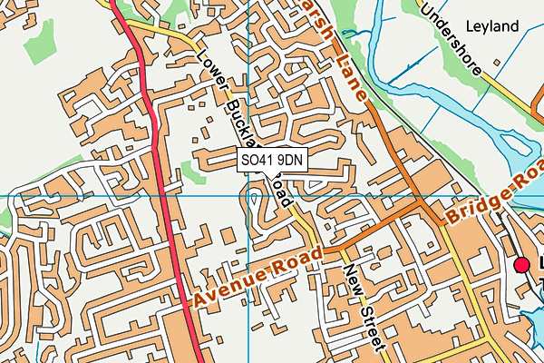 SO41 9DN map - OS VectorMap District (Ordnance Survey)