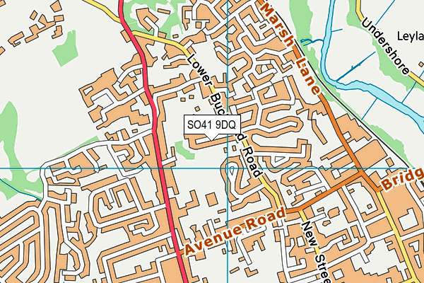 SO41 9DQ map - OS VectorMap District (Ordnance Survey)