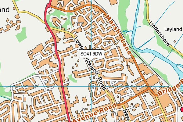 SO41 9DW map - OS VectorMap District (Ordnance Survey)