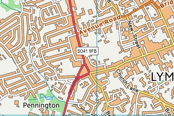 SO41 9FB map - OS VectorMap District (Ordnance Survey)