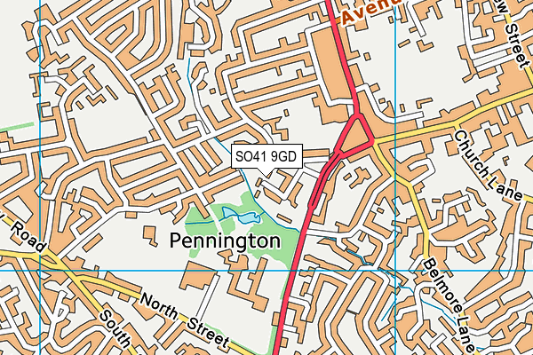 SO41 9GD map - OS VectorMap District (Ordnance Survey)