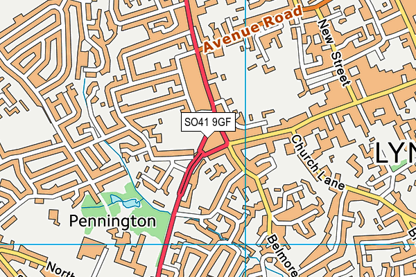 SO41 9GF map - OS VectorMap District (Ordnance Survey)