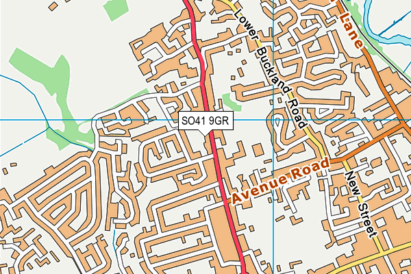 SO41 9GR map - OS VectorMap District (Ordnance Survey)