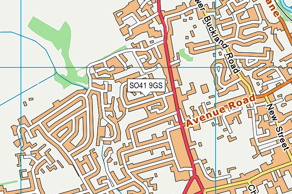 SO41 9GS map - OS VectorMap District (Ordnance Survey)