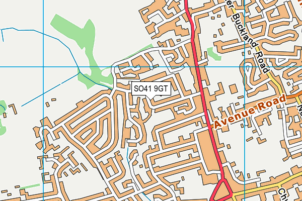 SO41 9GT map - OS VectorMap District (Ordnance Survey)