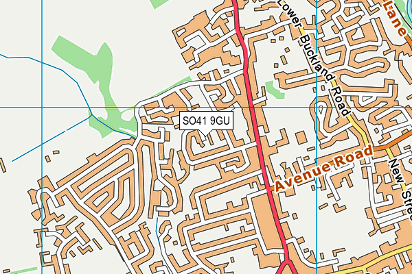 SO41 9GU map - OS VectorMap District (Ordnance Survey)