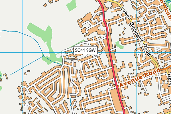 SO41 9GW map - OS VectorMap District (Ordnance Survey)