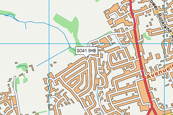 SO41 9HB map - OS VectorMap District (Ordnance Survey)