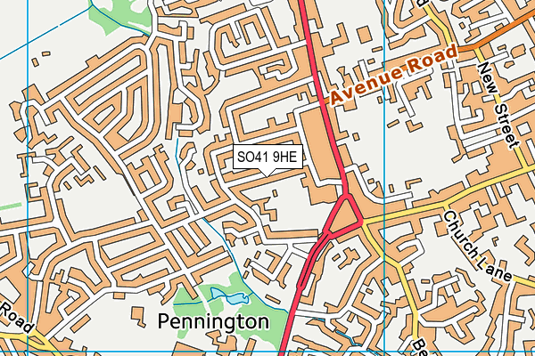 SO41 9HE map - OS VectorMap District (Ordnance Survey)