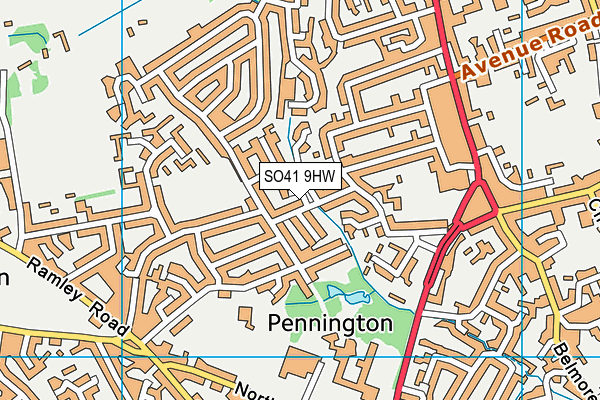 SO41 9HW map - OS VectorMap District (Ordnance Survey)