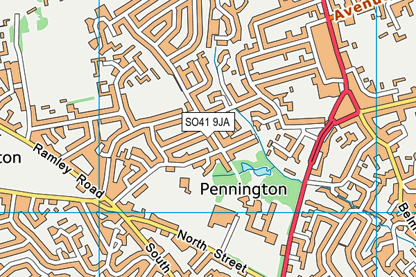 SO41 9JA map - OS VectorMap District (Ordnance Survey)