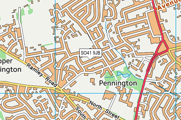 SO41 9JB map - OS VectorMap District (Ordnance Survey)