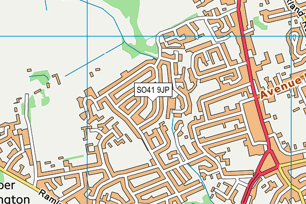 SO41 9JP map - OS VectorMap District (Ordnance Survey)