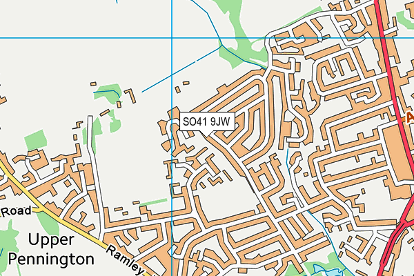 SO41 9JW map - OS VectorMap District (Ordnance Survey)