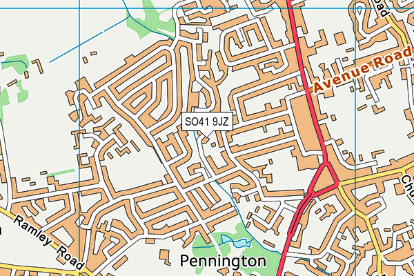 SO41 9JZ map - OS VectorMap District (Ordnance Survey)