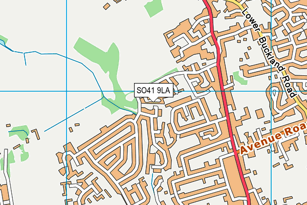 SO41 9LA map - OS VectorMap District (Ordnance Survey)