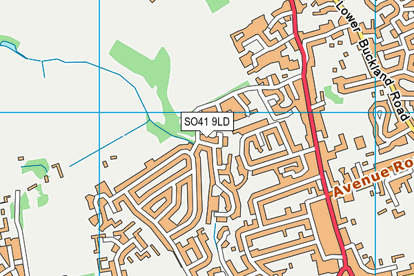 SO41 9LD map - OS VectorMap District (Ordnance Survey)